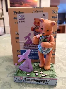 Jim Shore Button and Squeaky “She Loves Me” Bear and Balloon - Bild 1 von 5