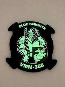 VMM-365 REIN Blue Knights PVC Glow Patch - With Hook and Loop, 4" - Picture 1 of 2