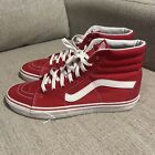 Vans Skate Shoes Mens 11.0 Red Sk8 Hi Off The Wall High Top Canvas  Red/White