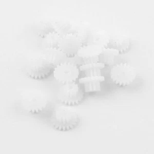 20 Pièces Plastique Blanc Doubles-couches 10mm Diamètre Roue Roues - Photo 1 sur 1