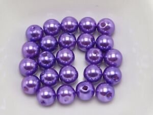 100 Pcs 10mm Plastic Faux Pearl Round Beads Imitation Pearl Color For Choice