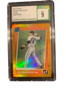 2021 Donruss Rated Rookie Orange Holo Ryan Mountcastle CSG 9 - Picture 1 of 2