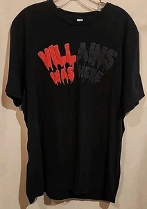 Villains Was Here T Shirt Short Sleeve Graphic Black Streetwear Skull Logo XL - Picture 1 of 5