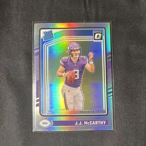 2024 Donruss Optic Football J.J. McCarthy Holo Silver #235 RC Rated Rookie - Picture 1 of 2