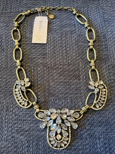Bella Jack Rhinestone 17” Statement Necklace Silver Tone Clear Crystal (b2) - Picture 1 of 3