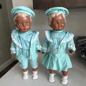 Schildkrot Puppe Zwillinge Vintage deutsch limitierte Auflage auf 1000 "Hans + Erika" - Bild 1 von 24