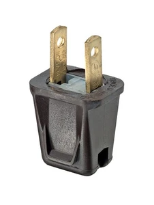 Leviton 00123-000 10A 125V 2-Pole 2-Wire 20 to 18 AWG Brown Thermoplastic Plug - Picture 1 of 1