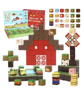 Cudroza Magnetic Blocks Farm Advent Calendar - 100 Pieces - STEM Toy - NEW - Picture 1 of 9