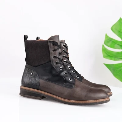 Pikolinos Womens Aldaya Boot Size 42 11.5 Brown Black Leather Lace Up Lug Bootie - Image 1 of 4