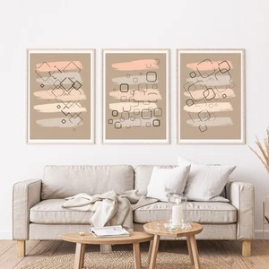 3 Piece Set Modern Wall Abstract Print On Professional Matt Poster HD Paper - Picture 1 of 6