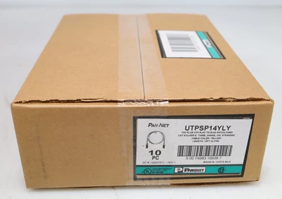 NEW LOT 10x Panduit UTPSP14YLY 14 ft. CAT 6 RJ-45 Yellow Patch Cable - Image 1 of 4