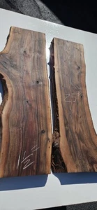 Claro Black Walnut live edge slab. Small side table slab, shelf, bench (2) - Picture 1 of 11