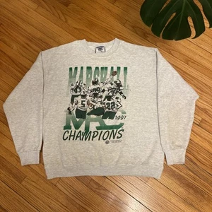 Vintage 90s Large Marshall University Thundering Herd Champions Sweatshirt Lee - Picture 1 of 9