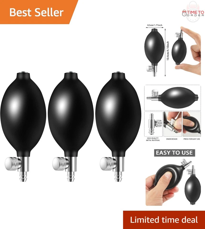 3pcs Blood Pressure Latex Bulb Replacement Inflation Bulb Pump Hand Squeeze Sphy