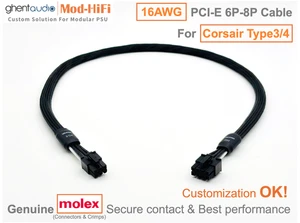 β‘οΈ16AWG PCI-E (GPU) 6-Pin Cable for Corsair HX Series (HX1200) -π70cm / 27 inch - Picture 1 of 8