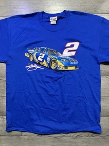 Kurt Busch #2 Penske Racing Miller Lite Blue Men's Shirt XL - Foto 1 di 3