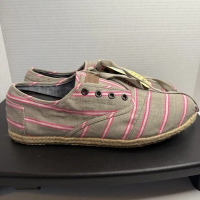 Zapatillas deportivas Toms para mujer talla 12W con cordones con cordones zapatos informales cómodos cuerda a rayas Foto 1 de 4