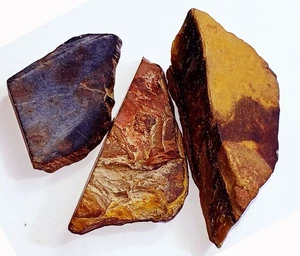 100% Natural Tiger Eye 543.50 Ct 3 Pcs Rough Lot Loose Gemstone Certified - Picture 1 of 6