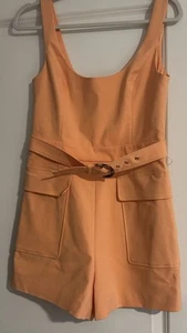 Marciano/Guess Tangerine Belted Romper/ Tank Style Pockets/Zip Back EU 40/US 10 - Picture 1 of 24