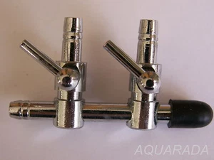 2-Weg Metall Lufthahn für 4/6 Luftschlauch Luftverteiler Aquariumzubehör  - Bild 1 von 1