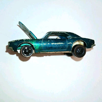 Custom Camaro Green 1967 1968 Hot Wheels Mattel Vintage Redline RL Unrestored - Image 1 of 4
