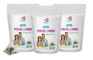 Mind Focusing Tee - FOCUS AND MIND KRÄUTERTEE - Gehirnunterstützung Aufguss 3er Pack - Bild 1 von 7