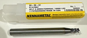 Kennametal 5,5 mm 4 flauti metallo duro massiccio fresa centrale - Foto 1 di 3