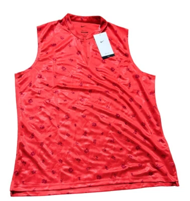 NWT Nike Women's Swoosh Golf DA3144-635 Red Dri-FIT Sleeveless Shirt - XL - Image 1 of 4