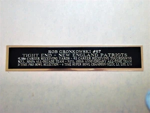 Rob Gronkowski Patriots Nameplate For Football Mini Helmet Display Case 1.5 X 6" - Picture 1 of 12