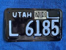 1970 Utah Motorcycle License Plate L 6185
