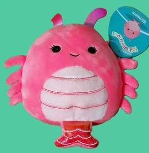 KELLYTOY SQUISHMALLOWS 5" (13CM) PLUSH - SIMONE THE SHRIMP - NEW W/TAGS - Foto 1 di 1