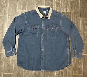 Levis Denim Button Shirt Relaxed Fit Corduroy Collar Mens 2XL - Picture 1 of 4
