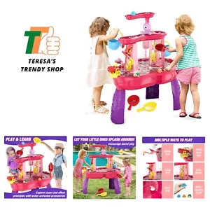 Water Table for Toddlers 3-5, 3-Tier Kids Splash Sand Table Water Toys, Rain ... - Picture 1 of 9