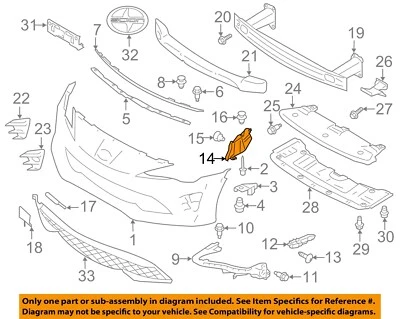 Duto de ar de suporte de radiador GENUÍNO SCION TOYOTA OEM SU003-01538 FR-S 86 2013-20 - Imagem 1 de 2