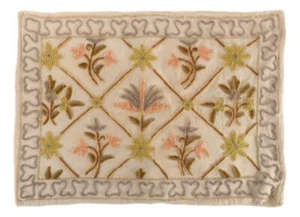 Funda de almohada Sham Cachemira bordada a mano crewel cusion BOHO flovers - Imagen 1 de 5