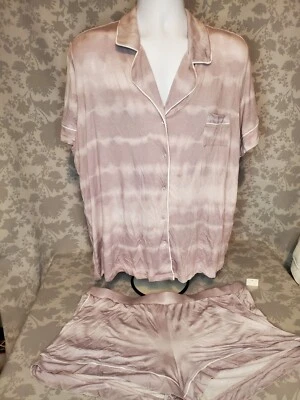 Nuevo con etiquetas Conjunto de pijama y cuello corto Alfani Intimates para mujer, tono orquídeo Tiedye, XXL Foto 1 de 4