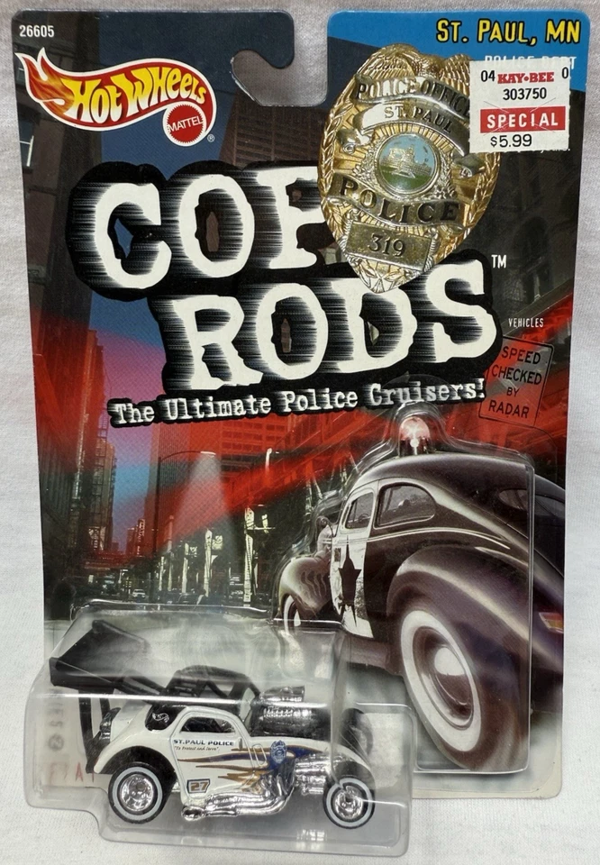 Hot Wheels 1999 COP RODS Serie 2 FIAT 500C St. Paul, MN Real Riders Nuevo en Paquete 26605 Foto 1 de 3