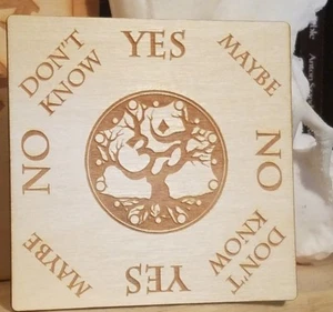 Tree of Life + Ohm on Pendulum Board HANDMADE for Wicca, Witch & Pagan [5"x5"] - Picture 1 of 8