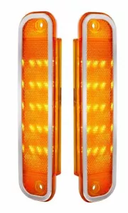 United Pacific Amber Front LED Side Marker Light Set 1973-1980 Chevy & GMC Truck - Picture 1 of 8