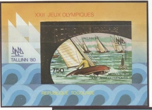 Togo Olympic Games 1980 Moscow Imperforated block Sailing MNH - Picture 1 of 1