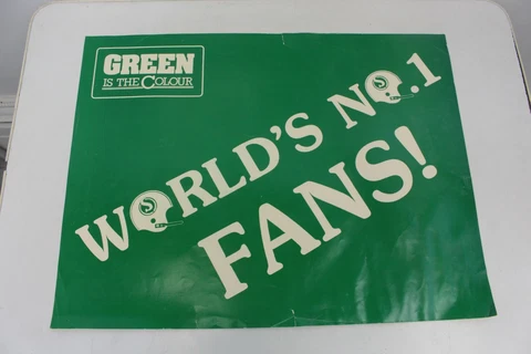 Vintage Saskatchewan Roughriders No 1 Fan Poster CFL Football Sign Cover