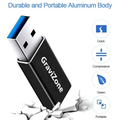 GraviZone USB Ladeadapter Stecker USB C OTG Konverter USB A auf USB C Buchse 3.1