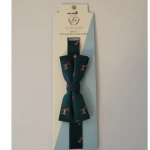 Class Club Green Reindeer Novelty Print Christmas Bow Tie NEW - Picture 1 of 4