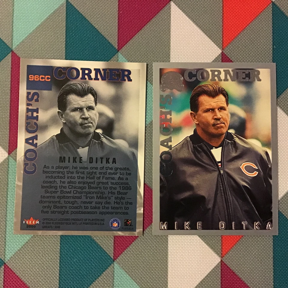 Mike Ditka #96CC Bears HOF 2000 Fleer Greats of Game Coach's Corner Card - Image 1 of 1
