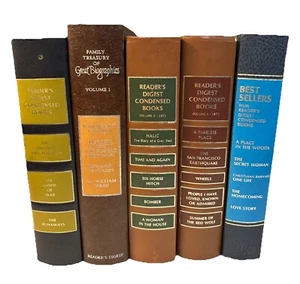 5 READERS DIGEST CONDENSED BOOKS Lot Color Set 1970s - Picture 1 of 22
