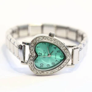 Reloj pulsera verde italiano con dije corazón con piedras - movimiento de cuarzo - verde WW212 - Imagen 1 de 1
