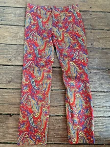 Vintage Paisley STUNNING BRIGHT COLORS Lauren Ralph Lauren Pants Sz 2P ❤️sj7m27 - Picture 1 of 9