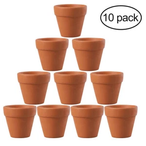 10 Pcs Mini Clay Ceramic Terracotta Flower Plants Pots Craft Wedding Supply - Picture 1 of 7