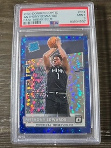 2020-21 Optic Anthony Edwards Fast Break Blue #'d 46/50 Rookie SSP - Foto 1 di 3