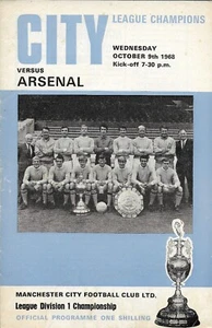 MANCHESTER CITY v ARSENAL DIVISION ONE 9th OCTOBER 1968 - Picture 1 of 1